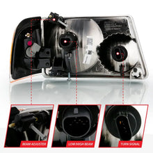 Load image into Gallery viewer, ANZO 2001-2011 Ford Ranger Crystal Headlight Chrome w/Corner Lights (OE Replacement) - Black Ops Auto Works