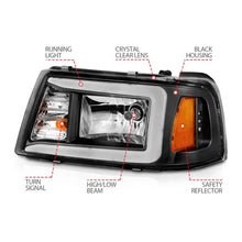 Load image into Gallery viewer, ANZO 2001-2011 Ford Ranger Crystal Headlights w/ Light Bar Black Housing ANZO ANZ111511