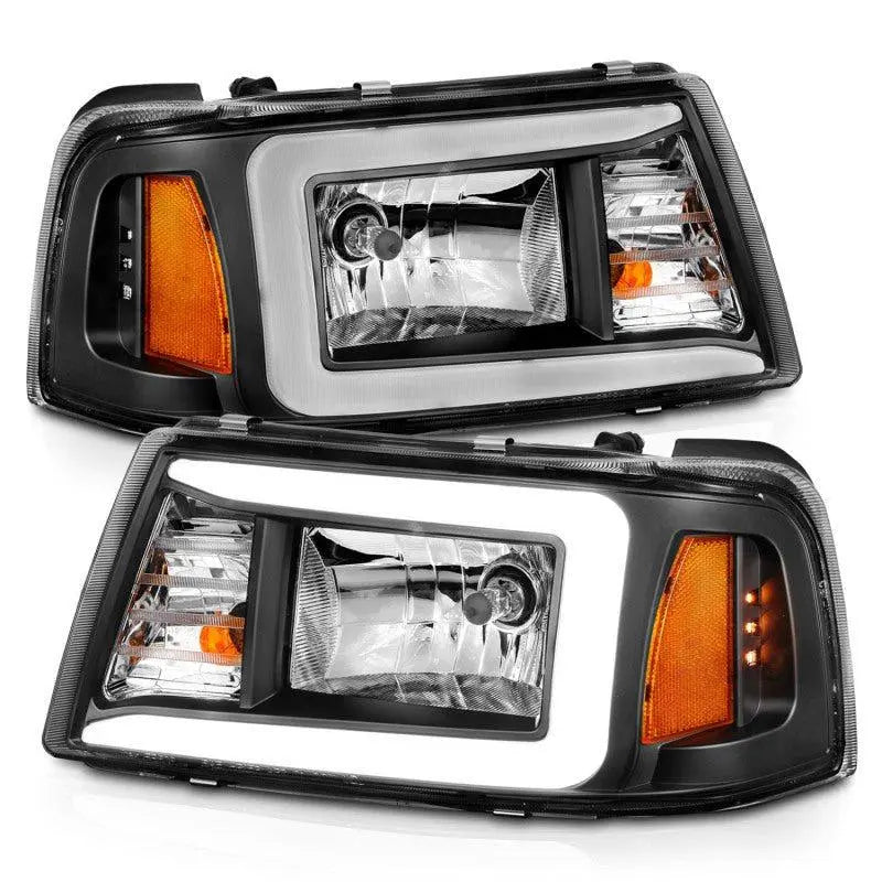 ANZO 2001-2011 Ford Ranger Crystal Headlights w/ Light Bar Black Housing ANZO ANZ111511
