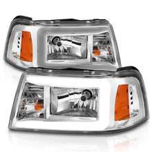 Load image into Gallery viewer, ANZO 2001-2011 Ford Ranger Crystal Headlights w/ Light Bar Chrome Housing ANZO ANZ111512