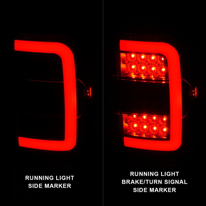 ANZO 2001-2011 Ford Ranger LED Tail Lights w/ Light Bar Black Housing Clear Lens ANZO ANZ311390