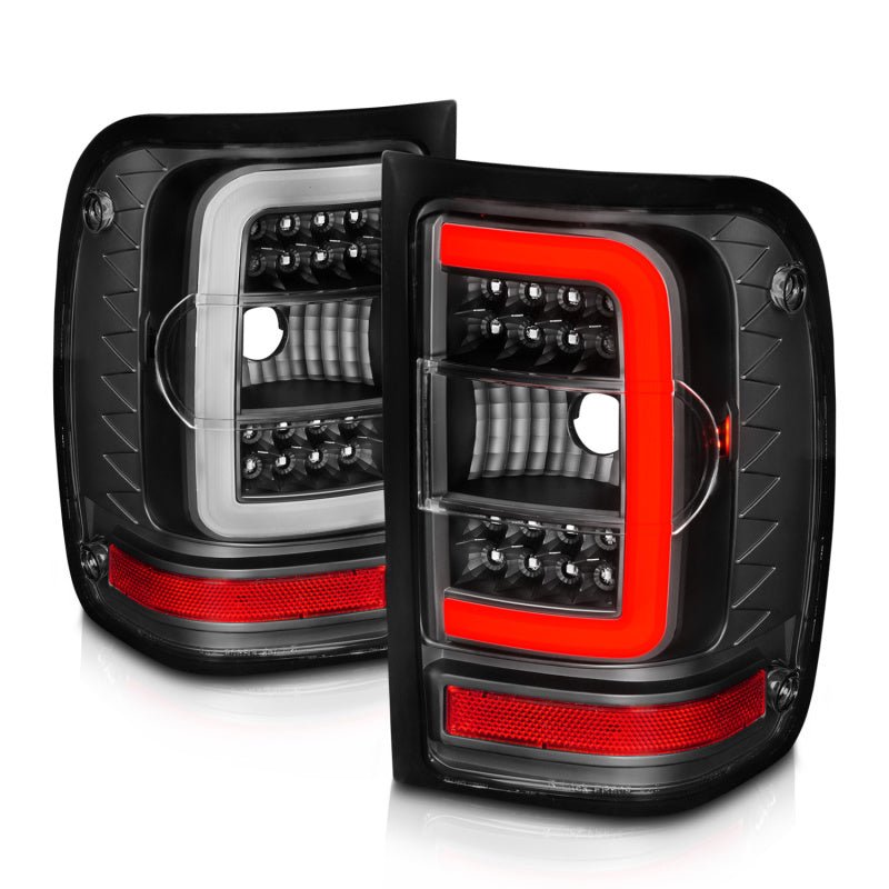 ANZO 2001-2011 Ford Ranger LED Tail Lights w/ Light Bar Black Housing Clear Lens ANZO ANZ311390