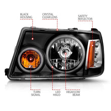 Load image into Gallery viewer, ANZO 2001-2011 Ford Ranger Projector Headlights w/ Halo Black (CCFL) 1 pc ANZO ANZ111152