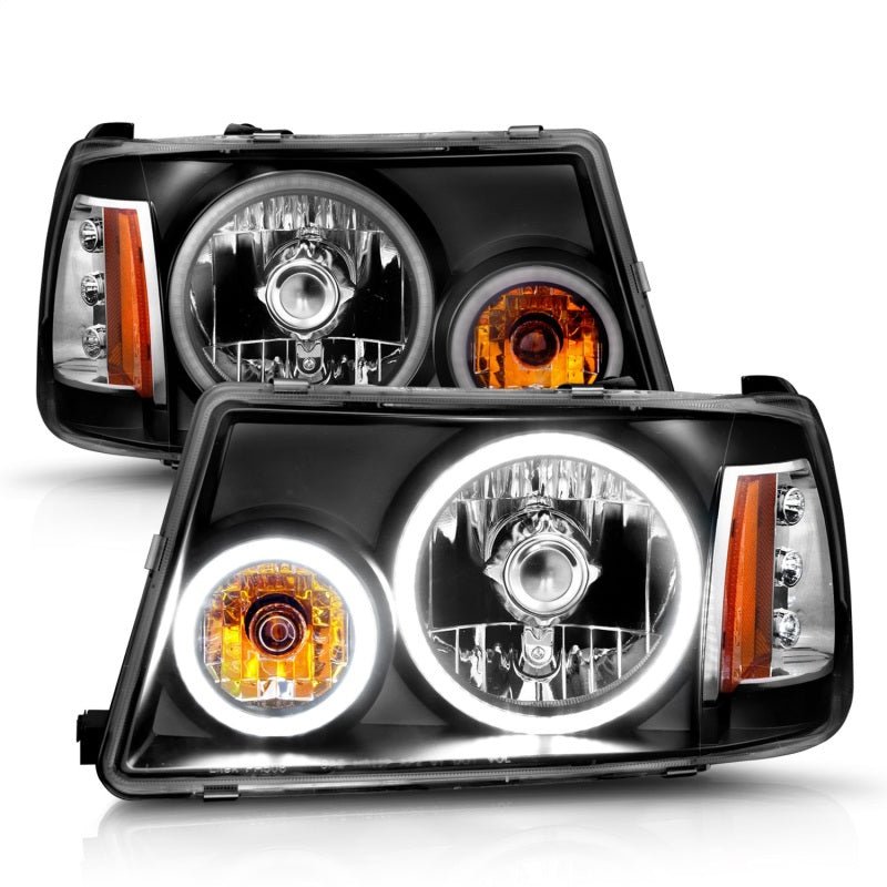 ANZO 2001-2011 Ford Ranger Projector Headlights w/ Halo Black (CCFL) 1 pc - Black Ops Auto Works
