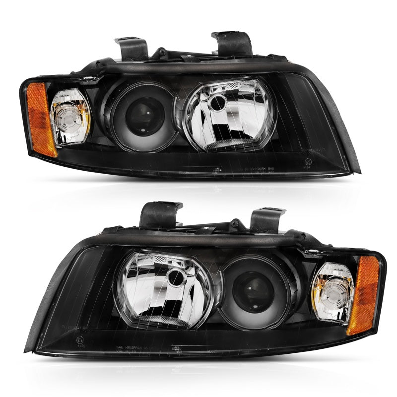 ANZO 2002-2005 Audi A4 Projector Headlight Black G2 (Halogen Type) ANZO ANZ121528