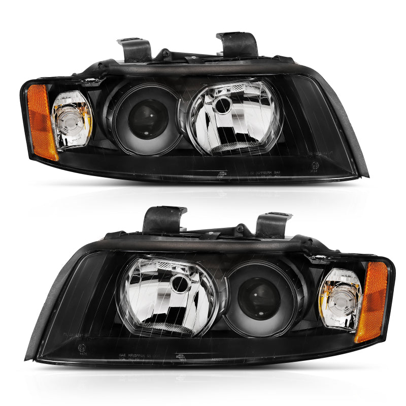 ANZO 2002-2005 Audi A4 Projector Headlight Black G2 (Halogen Type) ANZO ANZ121528