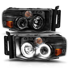 Load image into Gallery viewer, ANZO 2002-2005 Dodge Ram 1500 Projector Headlights w/ Halo Black Clear Amber ANZO ANZ111490