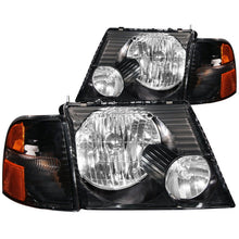 Load image into Gallery viewer, ANZO 2002-2005 Ford Explorer Crystal Headlights Black w/ Corner Lights 2pc ANZO ANZ111071