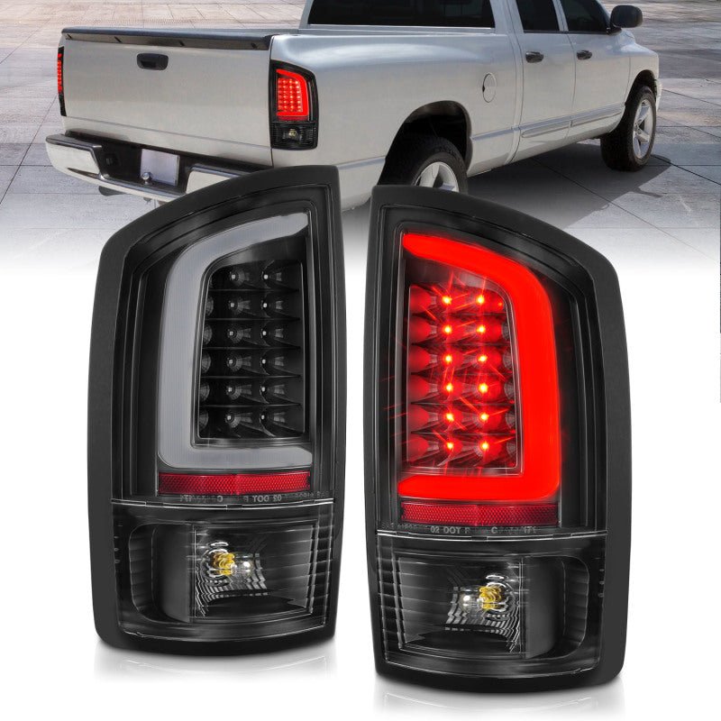ANZO 2002-2006 Dodge Ram 1500 LED Tail Lights w/ Light Bar Black Housing Clear Lens ANZO ANZ311368