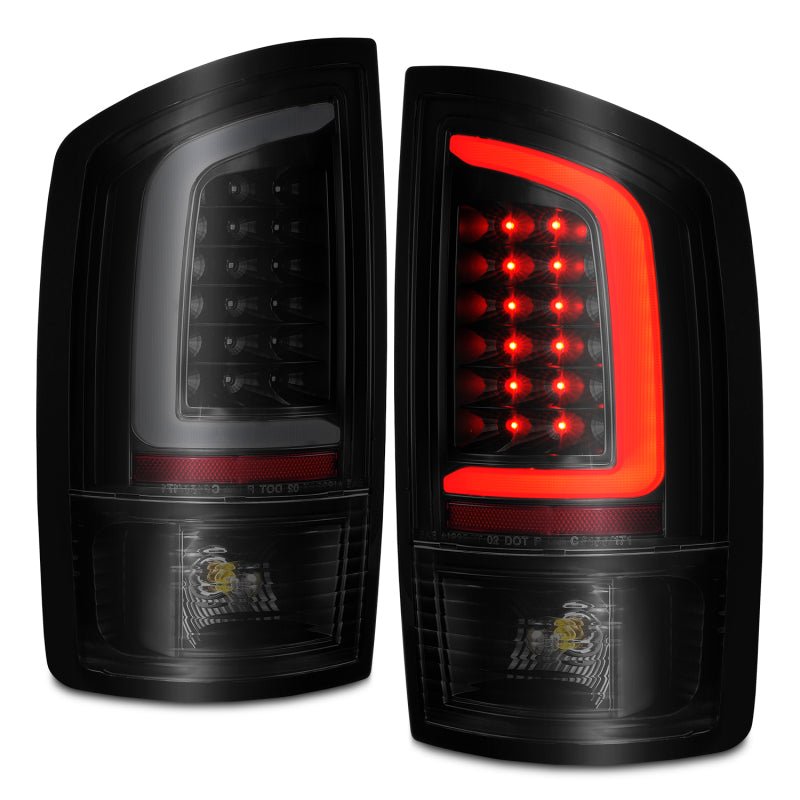 ANZO 2002-2006 Dodge Ram 1500 LED Tail Lights w/ Light Bar Black Housing Smoke Lens ANZO ANZ311369