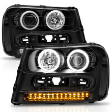 Load image into Gallery viewer, ANZO 2002-2009 Chevrolet Trailblazer Projector Headlights w/ Halo Black ANZO ANZ111127