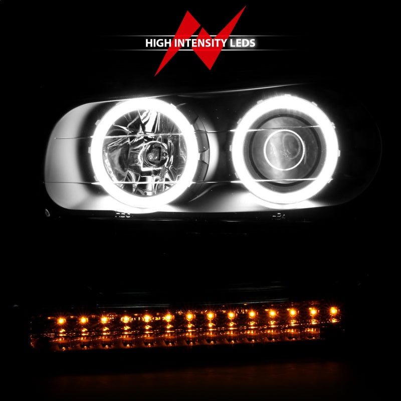 ANZO 2002-2009 Chevrolet Trailblazer Projector Headlights w/ Halo Black ANZO ANZ111127