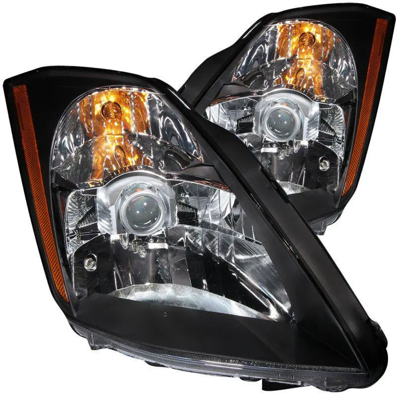 ANZO 2003-2005 Nissan 350Z Crystal Headlights Black ANZO ANZ121108