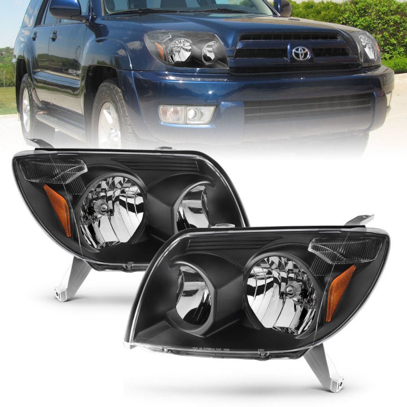 ANZO 2003-2005 Toyota 4Runner Crystal Headlights Black ANZO ANZ111394