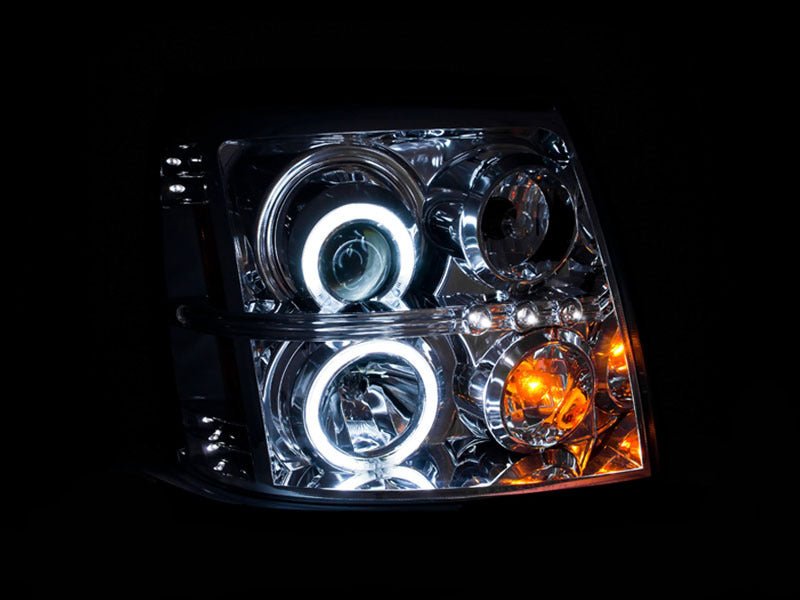 ANZO 2003-2006 Cadillac Escalade Projector Headlights w/ Halo Chrome (CCFL) (HID Compatible) ANZO ANZ111176