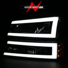 Load image into Gallery viewer, ANZO 2003-2006 Chevrolet Silverado 1500 Crystal Headlights w/ Light Bar Black Housing ANZO ANZ111501