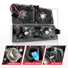 Load image into Gallery viewer, ANZO 2003-2006 Chevrolet Silverado 1500 Crystal Headlights w/ Light Bar Black Housing - Black Ops Auto Works