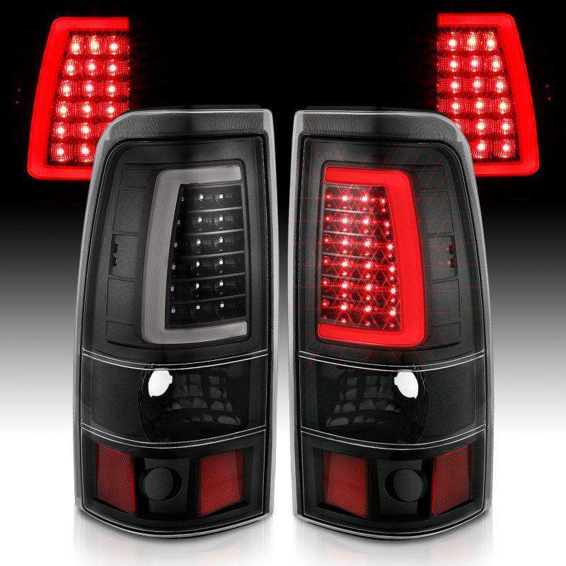 ANZO 2003-2006 Chevy Silverado 1500 LED Taillights Plank Style Black w/Clear Lens ANZO ANZ311333