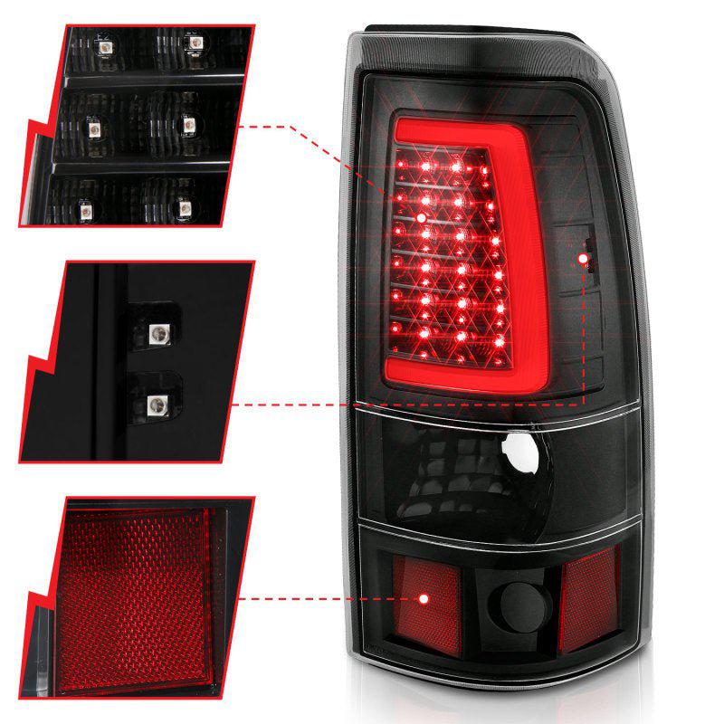 ANZO 2003-2006 Chevy Silverado 1500 LED Taillights Plank Style Black w/Clear Lens ANZO ANZ311333
