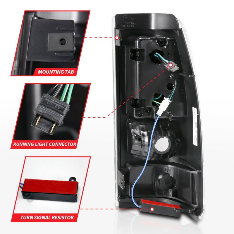 ANZO 2003-2006 Chevy Silverado 1500 LED Taillights Plank Style Black w/Clear Lens ANZO ANZ311333