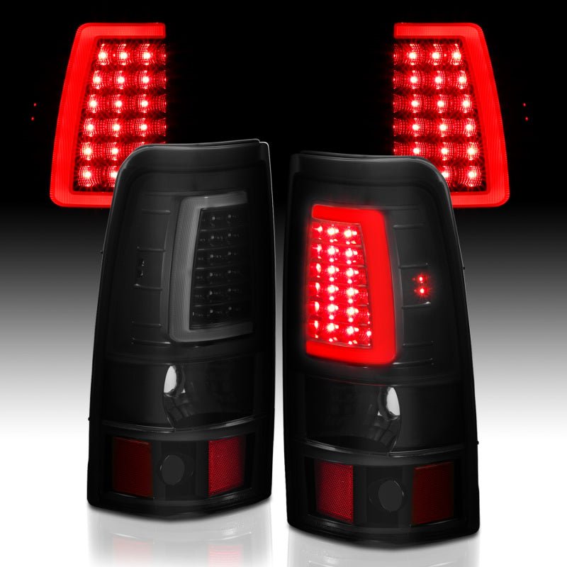 ANZO 2003-2006 Chevy Silverado 1500 LED Taillights Plank Style Black w/Smoke Lens - Black Ops Auto Works