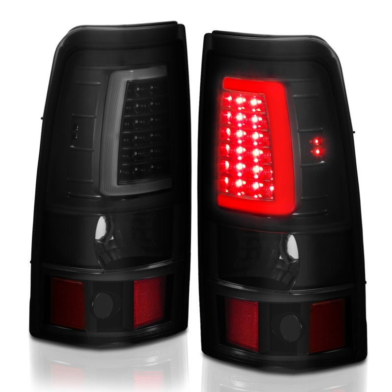 ANZO 2003-2006 Chevy Silverado 1500 LED Taillights Plank Style Black w/Smoke Lens - Black Ops Auto Works
