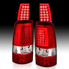 Load image into Gallery viewer, ANZO 2003-2006 Chevy Silverado 1500 LED Taillights Plank Style Chrome With Red/Clear Lens ANZO ANZ311335