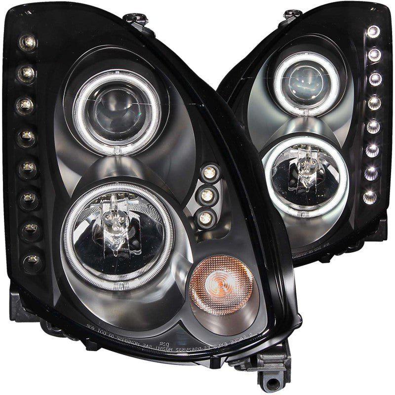ANZO 2003-2007 Infiniti G35 Projector Headlights w/ Halo Black (CCFL) (HID Compatible) ANZO ANZ121363