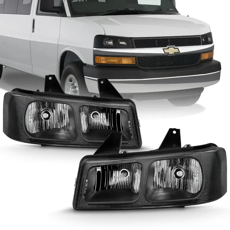 ANZO 2003-2017 Chevy Express Crystal Headlight Black ANZO ANZ111474