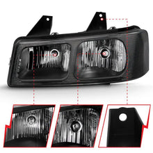 Load image into Gallery viewer, ANZO 2003-2017 Chevy Express Crystal Headlight Black ANZO ANZ111474