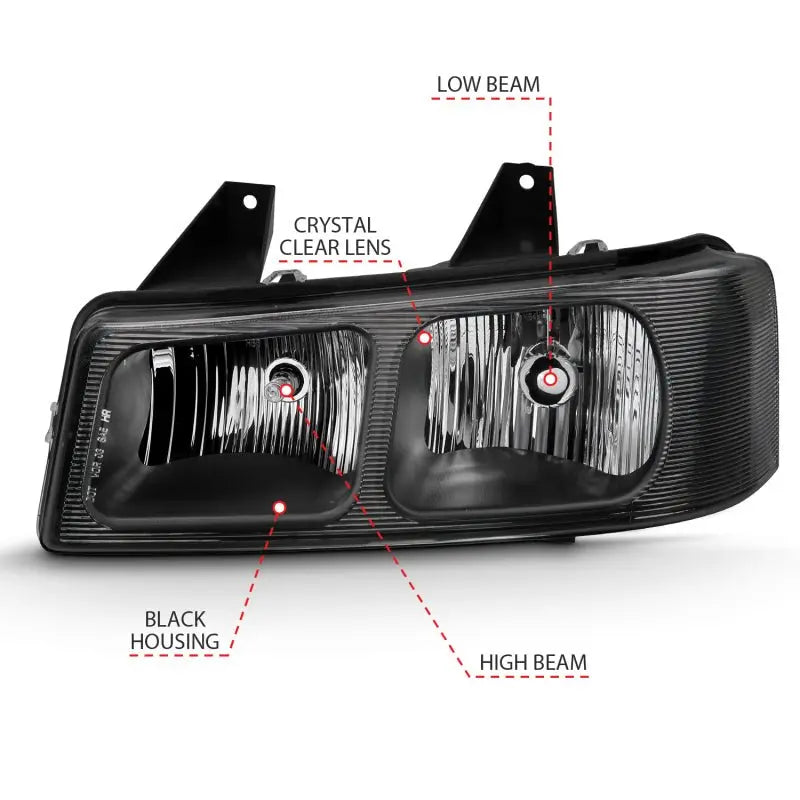 ANZO 2003-2017 Chevy Express Crystal Headlight Black ANZO ANZ111474
