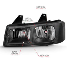 Load image into Gallery viewer, ANZO 2003-2017 Chevy Express Crystal Headlight Black ANZO ANZ111474