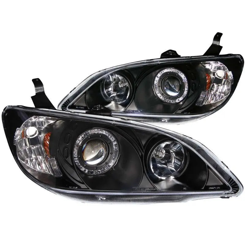 ANZO 2004-2005 Honda Civic Projector Headlights w/ Halo Black ANZO ANZ121059
