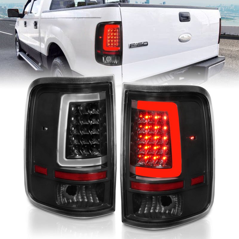 ANZO 2004-2006 Ford F-150 LED Tail Lights w/ Light Bar Black Housing Clear Lens ANZO ANZ311342