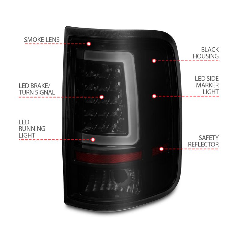 ANZO 2004-2006 Ford F-150 LED Tail Lights w/ Light Bar Black Housing Smoke Lens ANZO ANZ311343