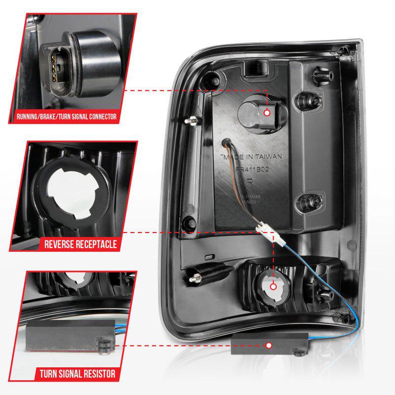 ANZO 2004-2006 Ford F-150 LED Tail Lights w/ Light Bar Black Housing Smoke Lens - Black Ops Auto Works