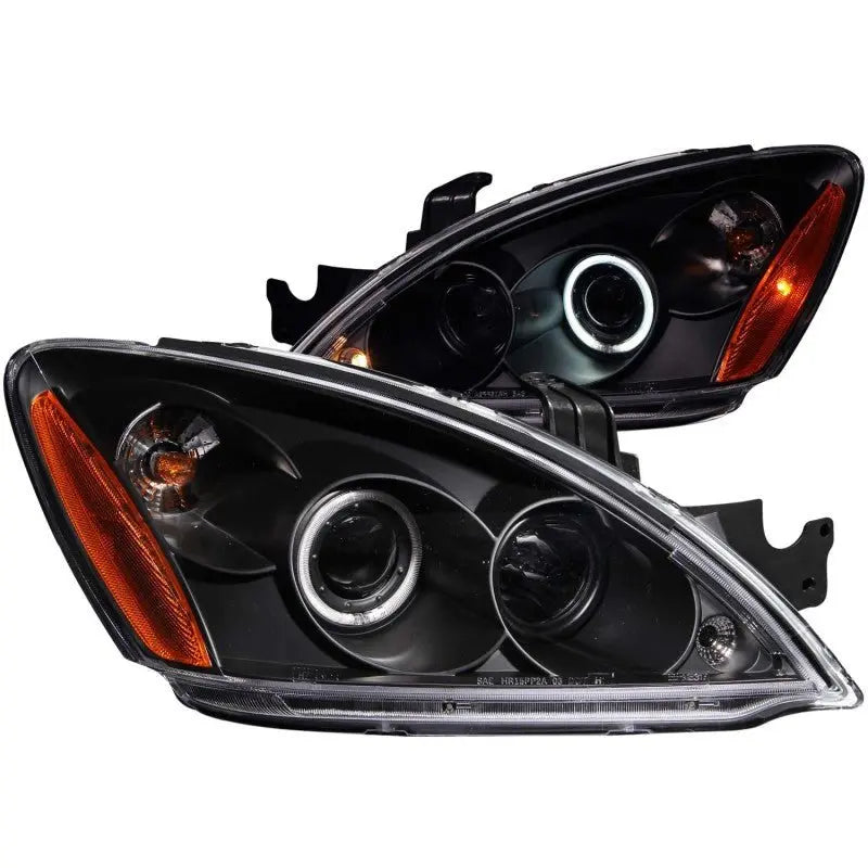 ANZO 2004-2007 Mitsubishi Lancer Projector Headlights w/ Halo Black (CCFL) - Black Ops Auto Works