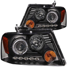 Load image into Gallery viewer, ANZO 2004-2008 Ford F-150 Projector Headlights w/ Halo and LED Black G2 ANZO ANZ111204