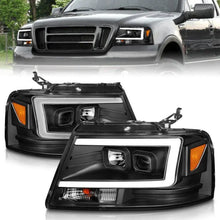 Load image into Gallery viewer, ANZO 2004-2008 Ford F-150 Projector Headlights w/ Light Bar Black Housing ANZO ANZ111541