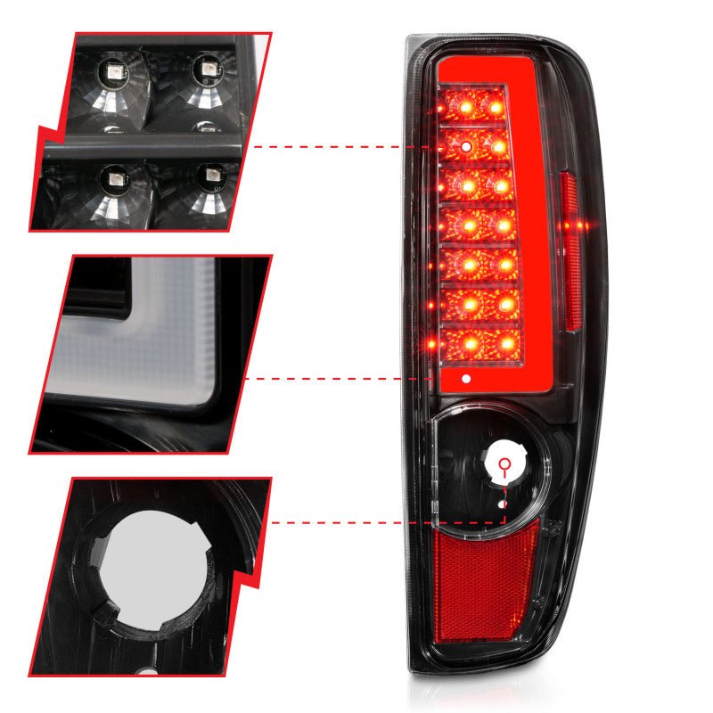 ANZO 2004-2012 Chevrolet Colorado/ GMC Canyon LED Tail Lights w/ Light Bar Black Housing ANZO ANZ311382