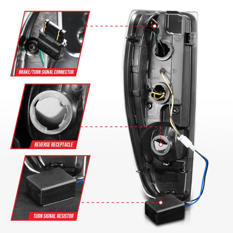 ANZO 2004-2012 Chevrolet Colorado/ GMC Canyon LED Tail Lights w/ Light Bar Black Housing - Black Ops Auto Works