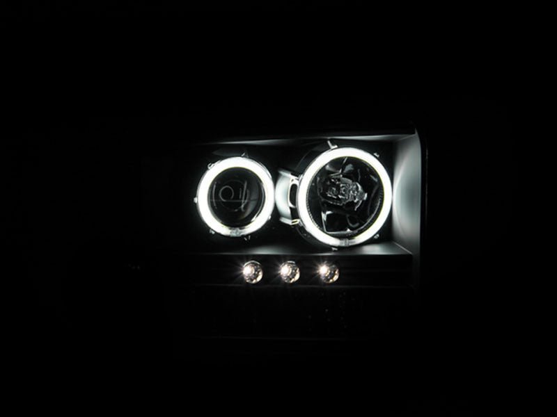ANZO 2005-2007 Ford Excursion Projector Headlights w/ Halo Black w/ LED Strip (CCFL) 1pc ANZO ANZ111117
