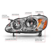 Load image into Gallery viewer, ANZO 2005-2008 Toyota Corolla Crystal Headlight Chrome Amber ANZO ANZ121540