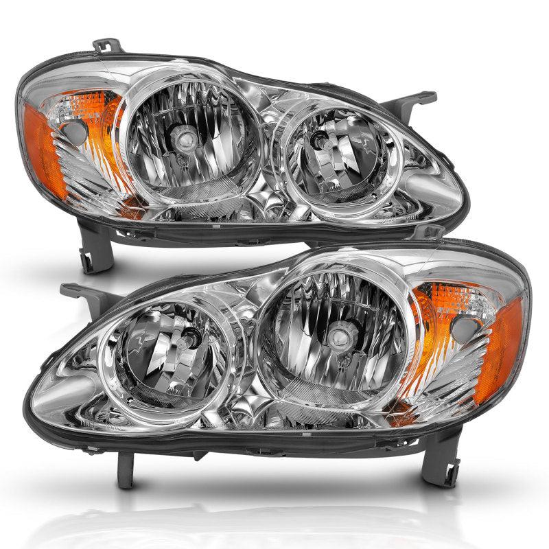 ANZO 2005-2008 Toyota Corolla Crystal Headlight Chrome Amber ANZO ANZ121540