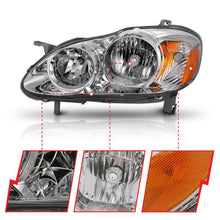 Load image into Gallery viewer, ANZO 2005-2008 Toyota Corolla Crystal Headlight Chrome Amber - Black Ops Auto Works