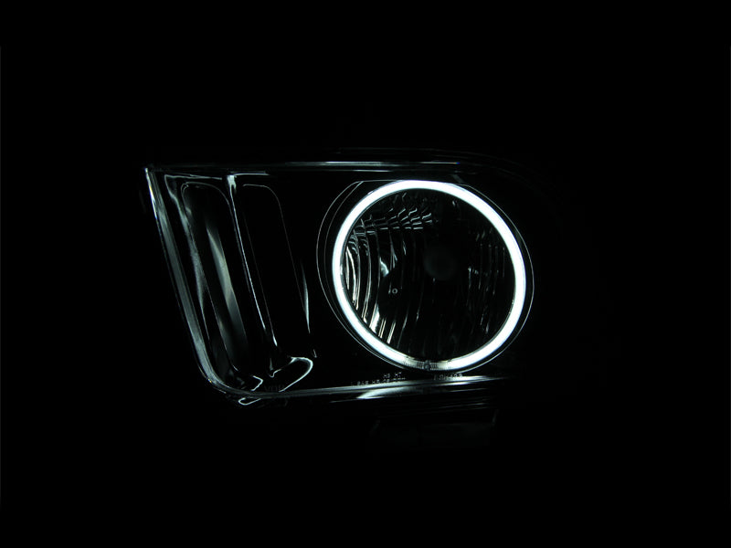 ANZO 2005-2009 Ford Mustang Crystal Headlights w/ Halo Black (CCFL) ANZO ANZ121033