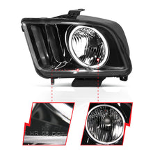Load image into Gallery viewer, ANZO 2005-2009 Ford Mustang Crystal Headlights w/ Halo Black (CCFL) ANZO ANZ121033