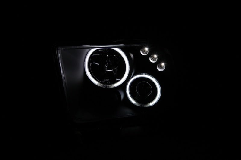 ANZO 2005-2009 Ford Mustang Projector Headlights w/ Halo Black ANZO ANZ121166