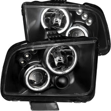 Load image into Gallery viewer, ANZO 2005-2009 Ford Mustang Projector Headlights w/ Halo Black ANZO ANZ121166