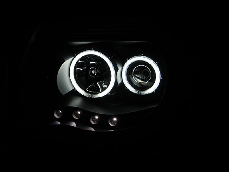 ANZO 2005-2011 Toyota Tacoma Projector Headlights w/ Halo Black ANZO ANZ121282